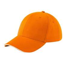 Beechfield Cappellino a 6 pannelli casual (arancione/bianco) - Arancione - Visualizzare 2