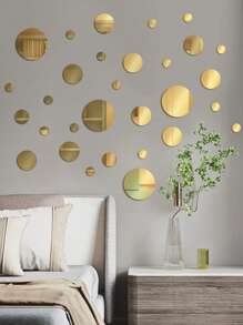 20/50/100/200pcs, 2cm Circular Acrylic Mirror Mosaic Tiles, 3D Crystal, Fashion Rhinestone Mirror Wall Sticker, Home Peel And Stick Geometric Wall Decor, For Bedroom, Living Room, Bathroom Decor, Glass Face, Shiny Sparkle, Reusable, DIY Jewelry Making, Party Craft, Phone Case, Gift Craft Decorative Sticker, Portrait Mirror Tile, Multi-Surface Installation Stickers