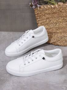 Zapatillas de correr casuales, ligeras y transpirables para mujer, zapatillas blancas versátiles adecuadas para primavera/verano. Se recomienda pedir 1-2 tallas talla grande grandes para pies estrechos