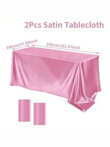 2 Pieces White Satin Wedding Tablecloth - Elegant Rectangular Polyester Table Cover 101.9 Inches X 57 Inches For Weddings, Birthdays, Halloween, Graduation Parties - Durable, Easy To Clean, Available In A Variety Of Colors, Wedding Dining Table Decorations, Christmas Decorations