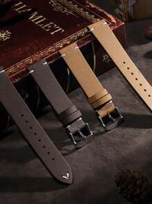 1pc Men's Watch B Breathable Comfortable Lightweight High Quality Leather Strap Compatible With 18mm 20mm And 22mm Watch Bands