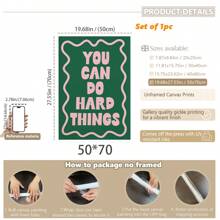 1pc, Canvas Hanging, Framed, Wall Arts, Posters, You Can Do Hard Things Art Print, Pink And Green Poster, Daily Reminder Affirmation Poster, Girly Bedroom Art, Dorm Decor, Home Office Decor, Room Decor