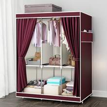 1pc Large Capacity Portable Wardrobe Closet, Easy Assembly Cloth Storage Cabinet For Home, Rental House, Dorm Bedroom, 65" Portable Closet Wardrobe Clothes Rack Storage Organizer,Portable Closet Storage Organizer Clothes Wardrobe Dustproof Non-Woven Fabric8-Drawer Dresser For Bedroom – Fabric Storage Drawers For Clothes, Organizer With Wooden Top, Steel Frame, Gold Handles, Leather Finish, Gray Storage Cabinet For Closet, Entryway, Living Room, Nursery, Dorm - Đỏ - Xem 1