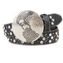 1pc Plain Color Polka Dot Contrast Color Casual Bohemian Retro Palace Style Party Cute Sexy Street Elegant PU Leather Belt, Suitable For All Seasons, Punk Hip-Hop