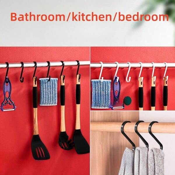 10 قطع خطاف ثقيل على شكل حرف S لحمام وغرفة النوم والخزانة والمطبخ، خطاطيف معلقة جملة، ملحقات عمود الخزانة، تخزين
