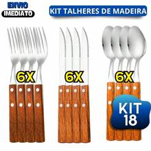 PREMIUM 18 Stainless Steel Cutlery Set With Wooden Handle For Home And Restaurant Kitchen