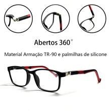 Óculos De Armação Para Criança TR- 90 Infantil Pernas Ser Abertas 360° Diopter/Super Leves -5052- Preto/Azul