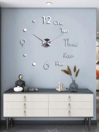 Pc Of DIY Acrylic Wand Clock, Creative Frameless Large Set, Easy To Install, Silent Klok Living Room, Bedroom ation, Home Furnishings Dormitory Back School view 3