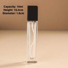 1 件 5/10 毫升透明迷你香水玻璃旅行瓶空化妆品瓶样品试管薄玻璃瓶琥珀色喷雾储存器 - 黑色 - 查看 8