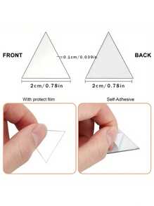 20/50/100/200pcs 2cm Acrylic Triangle Mirror Mosaic Tiles, Self-Adhesive Geometric Wall Sticker For Home Bedroom Living Room/Bathroom Decor, Glass Surface, Glittery, Reusable, Party DIY Craft Gift, Portrait Mirror Decor, Multi-Surface Installable