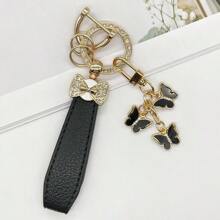 TTOBS 1pc Elegant Leather Key Chain With Lovely Flower Pendant - Durable, Fashionable And Multifunctional Keychain For Women - Variety Of Colors, Perfect Accessory And Gifting Idea For Car Owners