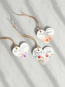 Customized Wedding Tags, Heart-Shaped Personalized Gift Labels, Customized Thank-You Gift Tags (Without Ropes), Suitable For Weddings, Party Gifts, Handicrafts, Christmas, And Gift Packaging - Multicolor - View 4