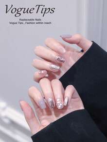 10 件短款芭蕾舞者指甲 XS/S/M/L，纯手工高端创意莲花城原创指甲，易于佩戴，可爱指甲宝石美甲