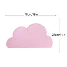 1 pièce Tapis de table en forme de nuage en silicone de 19 x 11 pouces avec bords surélevés, tapis antidérapant pour bols et assiettes, convient pour la cuisine et la décoration de la pièce - Multicolore - Voir 3