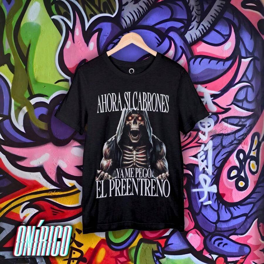 playera oversize para gym de calacas chidas  Letras  Dibujos animados  Color combinado  Cráneo  Casual  Algodón  Parches    playeras oversize    primavera verano