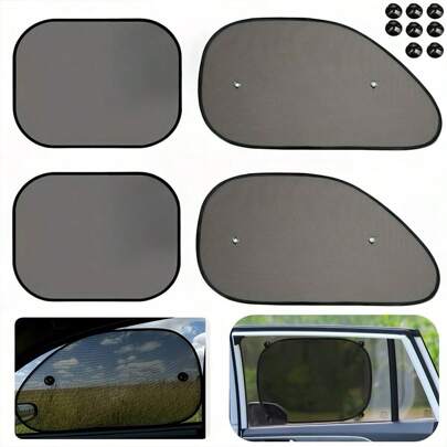 2/5 peças verão nova malha preta janela dianteira e traseira chanfrada para instalar sombra de carro chanfrado viseira de proteção solar para veículos comerciais