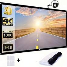 ZZPQVT 80 Inch / 72 Inch 100 Inch Portable Foldable Projection Screen, 16:9 4K 3D Indoor Outdoor Projection Movie Screen For Home Theater, Camping And Entertainment Activities, With Carrying Bag - Multicolor - View 2