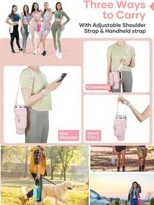 1set 40 Oz Case With Adjustable Shoulder Strap And Straw Hat Accessories,Double Storage Bag, Compatible With Stanley 40oz 30oz Tumbler,Neoprene Bottle Sleeve Pouch With Adjustable Shoulder Strap, Cup Accessory For Outdoor Activities, Office, Travel, Gifts, Sportss, Carry-On Bottle Accessory