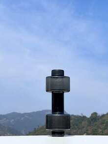 1pc Plastic Dumbbell Shape Water Bottle, Refillable, Large Capacity Sports Water Container, Creative & Personal Plastic Cup' - Multicolor - View 9