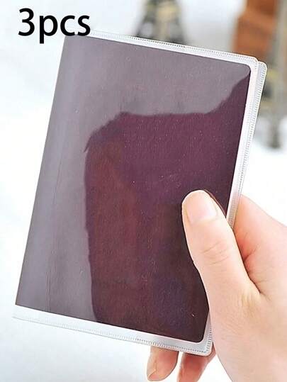 3PCS Transparent Frosted Passport Cover Passport Holder Passport Bag Passport ID PVC Passport Protective Cover Multi-Card Slot Anti-Lost Card Holder 133*188mm For Travel