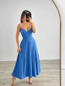 Women's Solid Color Knit Casual Sexy Vacation Dress