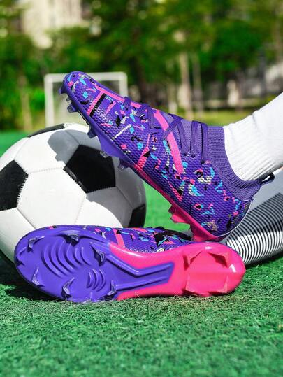 1 Pair Adult & Student Unisex Low-Top Outdoor Soccer Cleats, Professional Team Competition Football Shoes, Large Size Non-Slip AG/FG Spikes For Natural Grass, Soft Ground, Leather Football Training Shoes With Laces, Lightweight High-Performance Anti-Slip Design, Top-Grade Professional Soccer Boots, Factory Direct
