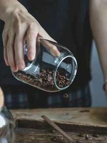 Glass Sealed Canister For Coffee Beans And Dried Fruits Kitchen Storage Jar With Cork Lid