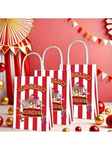 6/12pcs, Carnival Packaging Bags, Clown Gift Bags, Multifunctional Gift Bags, Party Supplies, Party Decorations, Lightweight And Practical, Suitable For Gift Packaging