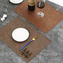 Personalized Placemats For Dining Table - Custom Letter Monogram & Name Placemats - Luxury PU Leather Table Mats For Kitchen & Dining Decor - Elegant Wedding Gifts For Couple, Bridal Shower, Anniversary - Unique Housewarming Gift, New Home Gift - Christmas, Father's Day, Mother's Day, Birthday Gifts For Mom, Dad, Husband, Wife - 30x40cm Waterproof & Wipeable Place Mats