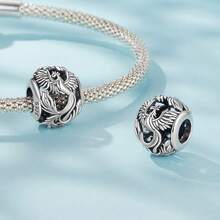 WOSTU 1 pieza Colgante con forma de serpiente de plata de ley 925 con diseño de fénix y dragón, compatible con pulsera original para manualidades de joyería - Plateado - Ver 6