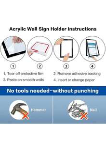 2/5个装 A3/A4/A5/A6橡胶磁铁海报框软自钻画框A4画布框广告展示框 - 黑色 - 查看 5