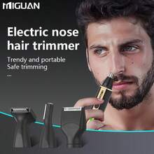 Kit de arreglo profesional 4 en 1, recortadora de vello nasal y de oídos recargable por USB, afeitadora de barba y cejas, herramientas de cuidado personal para hombres - Dorado - Ver 7
