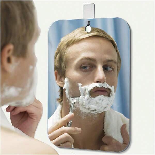 1PC Shatterproof Shower Mirrors For Shaving & Makeup, Unbreakable Plexiglass, Wall Hanging (Without Hooks) & Handheld, Ideal For Camping, Vanity, Outdoor Showers (2 Sizes Available: 9.45in X 7.87in, 11.8in X 9.45in)