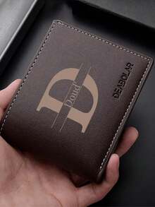 1pc Personalized Men's Wallet, Casual Bifold Horizontal Design, Custom Gift For Husband, Boyfriend, Dad, Son, Family, Groom, Partner, Friend, Birthday, Anniversary, Father's Day, Christmas - Multicolor - View 5