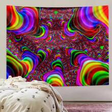 1pc Wavy Pattern Tapestry, Abstract Art Style Wall Decor For Living Room, Bedroom, Modern Art Space, Home Decor Wall Hanging, Visual Art Theme, Suitable For All Seasons, Made Of Polyester With 3 Wall Nails And 2 Clips Included