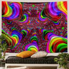 1pc Wavy Pattern Tapestry, Abstract Art Style Wall Decor For Living Room, Bedroom, Modern Art Space, Home Decor Wall Hanging, Visual Art Theme, Suitable For All Seasons, Made Of Polyester With 3 Wall Nails And 2 Clips Included