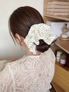 2025 New French Polka Dot Scrunchie, Minimalist Niche Elegant Fabric Hair Tie Hair Scrunchiescrunchies Scrunchy Hair Ties