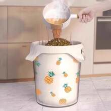 50pcs Pineapple Print Small Trash Bags, Thickened Handles, Suitable For Living Room, Dining Room, Bedroom, Bathroom, Kitchen, Office, Yard, Dorm - Multicolor - View 4