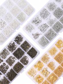 853pcs/Box 15 Grids Storage Box DIY Jewelry Making Kit, Including Lobster Clasps, Jump Rings, Ear Hooks, Flower Separation Bead, Extension Chains, Water Droplet Pendants And Other Multi-Purpose Accessories,No Electricity Needed, For Adults And Beginners - Accessory Kit - View 2