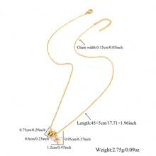 1 pièce Simple mode initiale Nœud papillon Collier en acier inoxydable doré pour femmes
