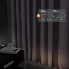 1 Pack 3-Layer Polyester Woven Room Divider Curtains, Bedroom Privacy Blackout Curtains, Thermal Insulation And Noise Reduction Living Room Curtains, Space Divider Curtains, Living Room Ceiling Track Curtains, Suitable For Living Room, Bedroom, Dorm, Office, Cinema, Cafe (White, Beige, Light Gray, Dark Gray, Black Curtains, W100"X H84"/ W100"X H96"/ W100"XH108"/ W120"XH84"/ W120"XH96"/ W120"XH108"/ W180"XH84"/ W180"XH96"/ W180"XH108", Curtain Track/Rod Not Included)