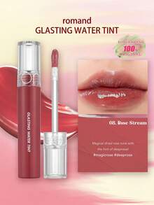 Rom&nd Romand GLASTING WATER TINT 08 ROSE STREAM, Breathable Dew-Film Fusion, Airy Glass Gloss, Iris-Gradient Technology, Peach Tea Jelly Sheer, Rose Gold Stardust Veil, Frosted Mint Oxygen Glow, Mini SOS Touch-Up Stick, Vegan Festive Limited, No-Makeup Bare-Light Secret, K-Beauty, Korean Makeup, 4g/0.14oz