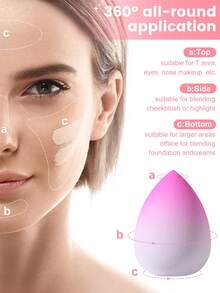 6pcs Makeup Sponges, Suitable For Cream And Powder Concealers, Loose Powder And Other Cosmetics Application - Multicolor - View 3