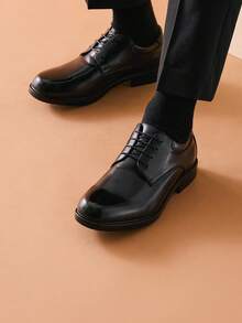 Zapatos Oxford de vestir para hombre, zapatos formales clásicos con cordones - Negro - Ver 1