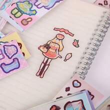 120 Peças Conjunto de Adesivos de Fantasia de Princesa, Decoração de Desenho Animado Fofa e Encantadora para Meninas