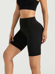 1pc Low Impact High Elasticity Hip Lifting Shaping Summer Style Sports Yoga Shorts High Waist Seamless Tummy Tucking Design Solid Color Fashion Simple Sports Ieggings For Outdoor Fitness Running Workout Cycling Biking Boxing Elastic Shorts Thin Soft Quick Drying Breathable Sweat Wicking Gym Sweat Pants