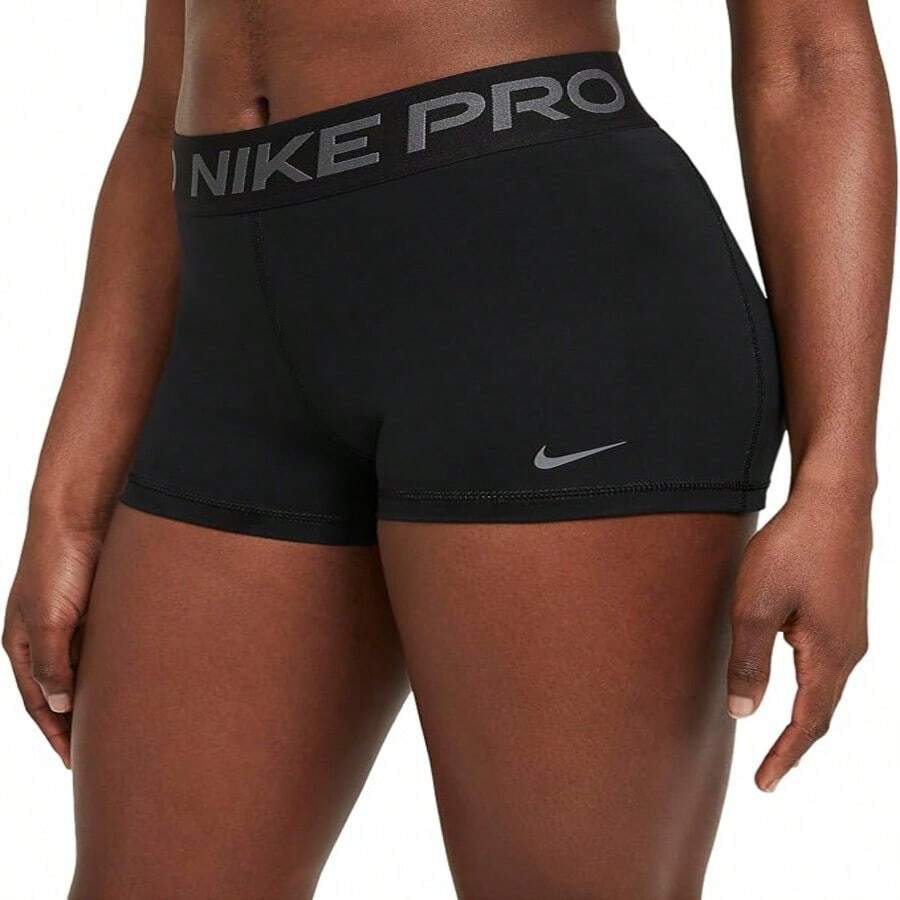 Pro 365 Women's 3" Compression Dri-FIT Training Shorts - 黑色/鐵灰色 - 查看 1