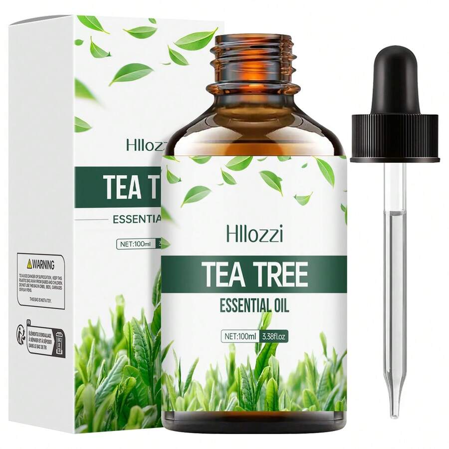 Hllozzi 30ml/100ml Multi-Sized Tea Tree Essential Oil, Long-Lasting Fragrance, Create Ambience, Portable, Suitable For Body, Hands, Face, Can Be Used With Aroma Diffuser/Diffuser Sticks/Diffuser Stones, Suitable For Home, Car, Travel, Outdoor, Ideal Gift For Holidays - Tea Tree Oil - View 1