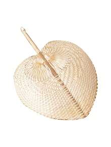 1件手工草编驱蚊风扇，轻巧，适合夏季