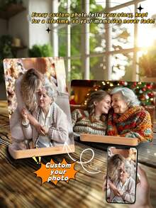 Customized Photo Gifts: Metal Photo Frames With Personalized Photos And Prints, Perfect For Family, Friends, And Loved Ones. Unique Wedding Gifts, Customized Photo Gifts To Cherish Beautiful Moments, Record Every Special Time Worth Celebrating, And Give To Mom, Grandma, Lover, Best Friend, Dad - Multicolor - View 3